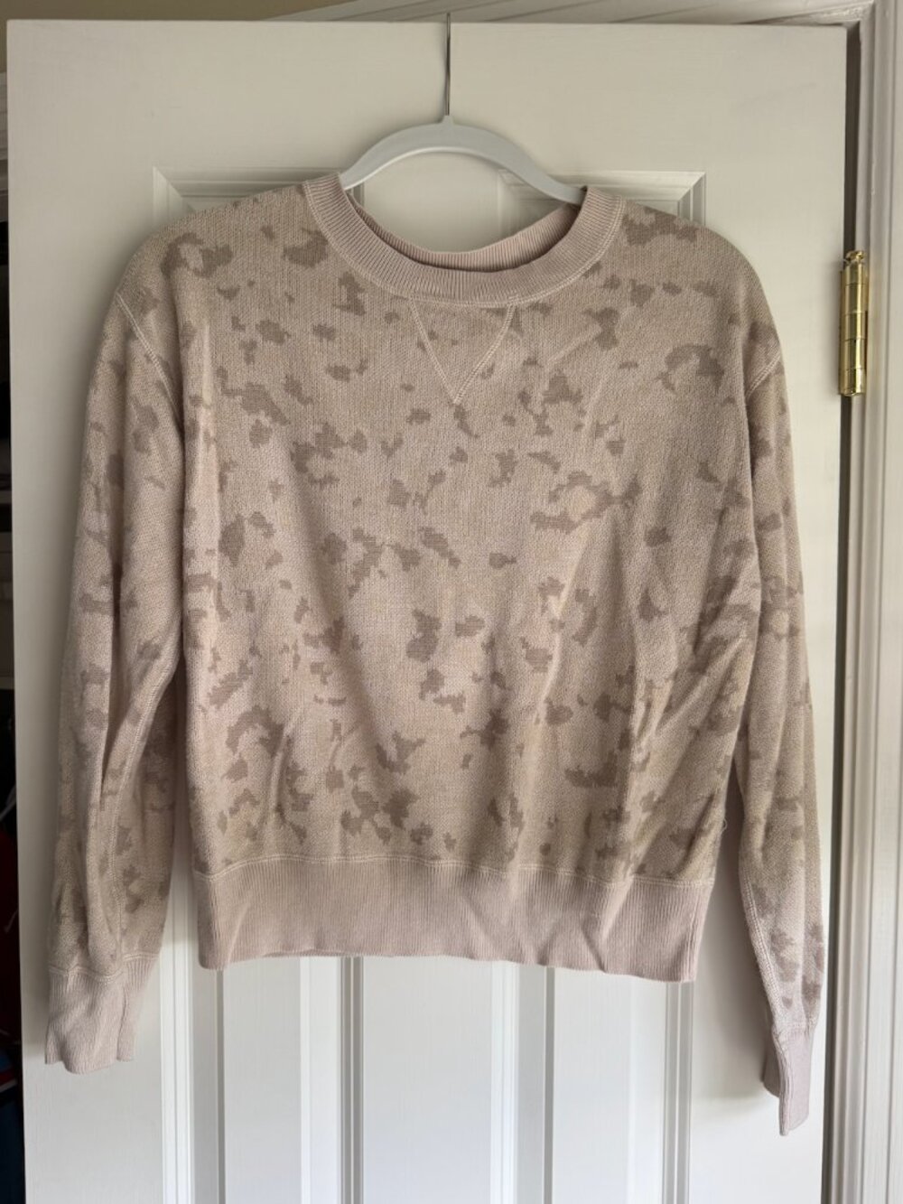 John & Jenn Beige Camo Print Long Sleeve Top